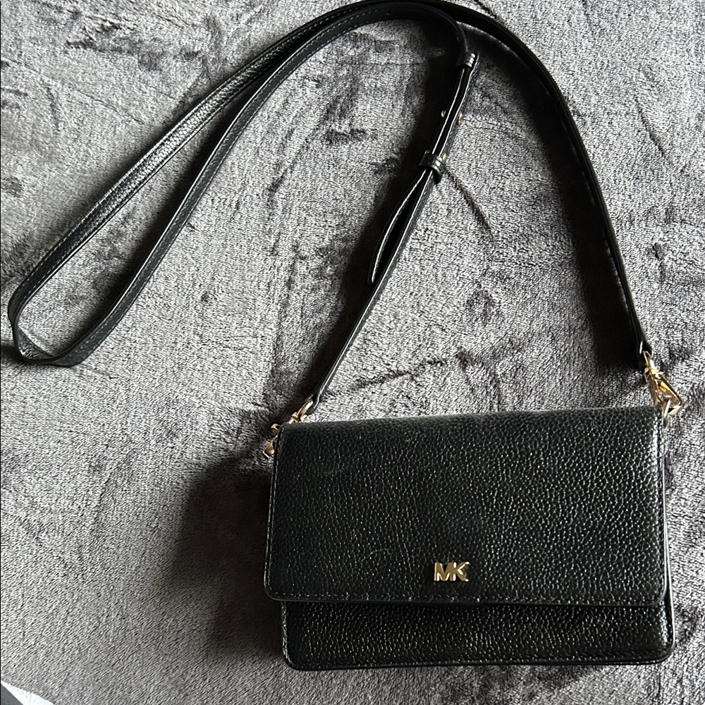 Michael Kors Black Leather Crossbody Bag